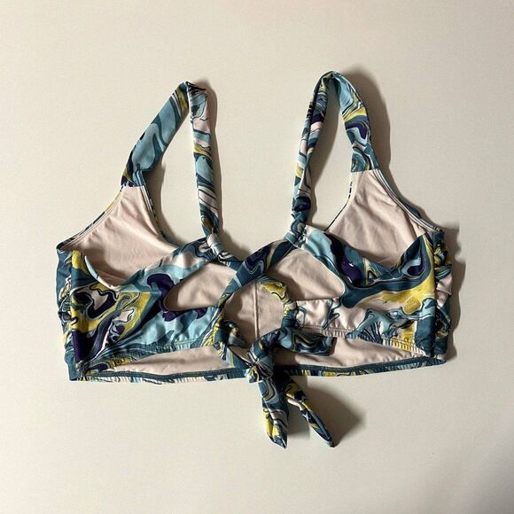 ModCloth Blue Marble Swirl Swim Top Size XL EUC - Picture 4 of 12